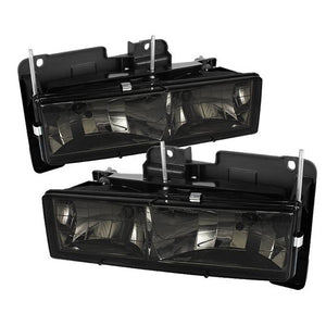 Xtune Crystal Headlights Chevy C/K Series 1500/2500/3500 (88-99) Black or Smoke w/ Amber Turn Signal Light