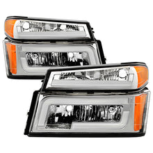 Load image into Gallery viewer, Xtune Headlights Chevy Colorado (04-12) [Light Bar DRL w/ Bumper Lights] Black or Chrome w/ Amber Turn Signal Light - Chrome Alternate Image