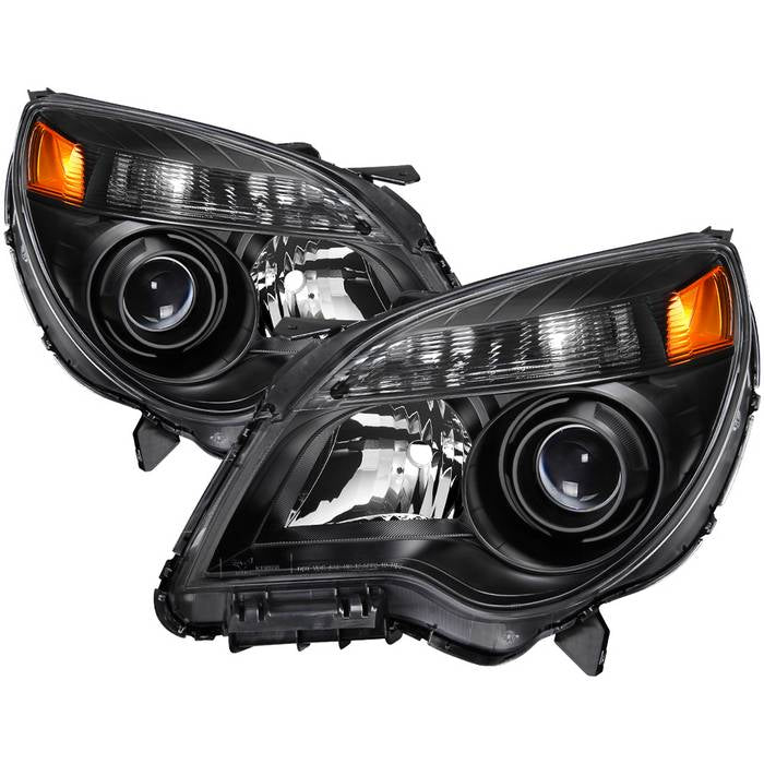 Xtune Projector Headlights Chevy Equinox LTZ (10-17) [Halogen -OEM Style]  Chrome / Black w/ Amber Side Light