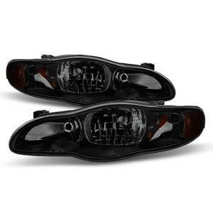 Xtune Headlights Chevy Monte Carlo (00-05) [OEM Style] Black/ Chrome/ Black Smoked w/ Amber Corner Lights