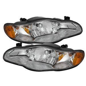 Xtune Headlights Chevy Monte Carlo (00-05) [OEM Style] Black/ Chrome/ Black Smoked w/ Amber Corner Lights