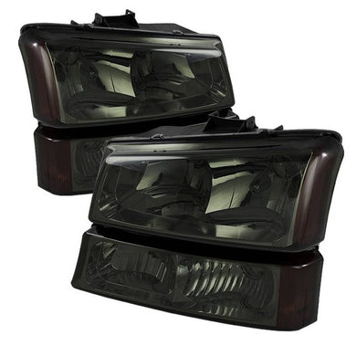 Xtune Crystal Headlights Chevy Silverado (03-07) [w/ Bumper Lights] Black / Black Smoke / Smoke