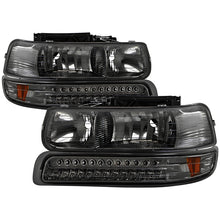 Load image into Gallery viewer, Xtune Headlights Chevy Silverado (99-02) [w/ LED Bumper Lights] Chrome or Smoke w/ Amber Turn Signal Light Alternate Image