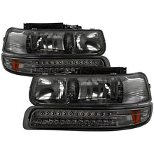 Load image into Gallery viewer, Xtune Headlights Chevy Suburban 1500/2500 (00-06) [w/ LED Bumper Lights] Chrome or Smoke w/ Amber Turn Signal Light - Smoked Alternate Image