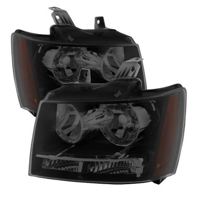 Xtune Crystal Headlights Chevy Tahoe (07-14) Black or Black Smoked w/ Amber Turn Signal Light