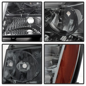 Xtune Crystal Headlights Chevy Suburban (07-14) Black or Black Smoked w/ Amber Turn Signal Light