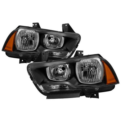 Xtune Headlights Dodge Charger (11-14) [Halogen Only] Black or Black Smoked w/ Amber Turn Signal Light