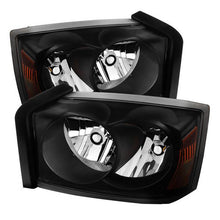 Load image into Gallery viewer, Xtune Crystal Headlights Dodge Dakota (05-07) Black or Chrome w/ Amber Signal Lights - Black Alternate Image
