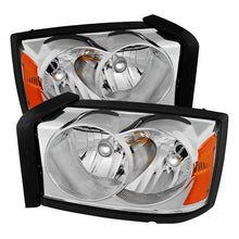 Load image into Gallery viewer, Xtune Crystal Headlights Dodge Dakota (05-07) Black or Chrome w/ Amber Signal Lights - Chrome Alternate Image