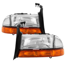 Load image into Gallery viewer, Xtune Headlights Dodge Dakota (97-04) [OEM Style] Chrome w/ Bumper Signal Lights - w/ Amber Light Alternate Image