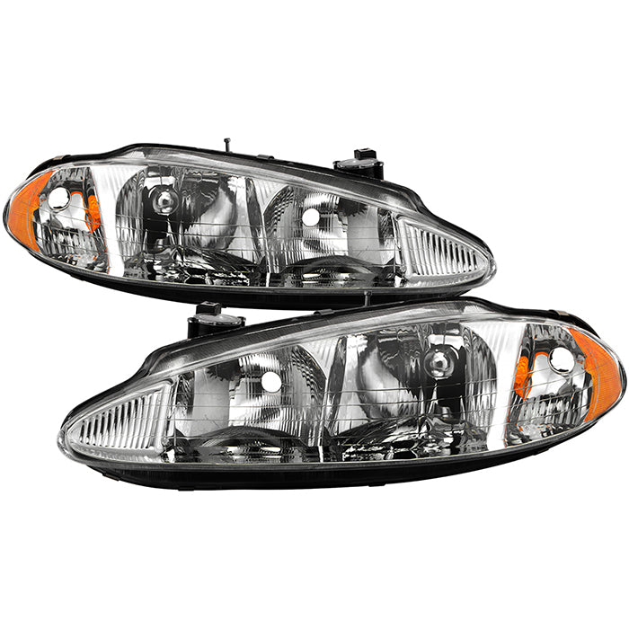 Xtune Crystal Headlights Dodge Intrepid (98-04) Chrome w/ Amber Corner