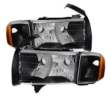 Load image into Gallery viewer, Xtune Headlights Dodge Ram Sport (99-02) [OEM Style] Black / Chrome / Smoked w/ Amber Corner Lights - Black Alternate Image