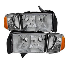Load image into Gallery viewer, Xtune Headlights Dodge Ram Sport (99-02) [OEM Style] Black / Chrome / Smoked w/ Amber Corner Lights - Chrome Alternate Image