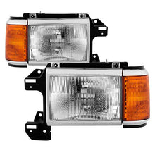 Load image into Gallery viewer, Xtune Headlights Ford F250/ F350/ F450 (87-91) [OEM Style] Chrome w/ Amber Corner Lights Alternate Image