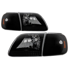 Load image into Gallery viewer, Xtune Crystal Headlights Ford F150 (97-03) [w/ Corner Lights] Black / Black Smoke/ Smoke - Black Smoke Alternate Image
