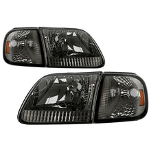 Load image into Gallery viewer, Xtune Crystal Headlights Ford Expedition (97-02) [w/ Corner Lights] Black / Black Smoke/ Smoke - Smoke Alternate Image