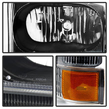 Load image into Gallery viewer, Xtune Crystal Headlights Ford Excursion (99-04) [OEM Style] Black or Chrome w/ Amber Corner Lights - Full Amber Light / Chrome Alternate Image