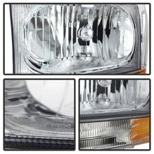Load image into Gallery viewer, Xtune Crystal Headlights Ford Excursion (99-04) [OEM Style] Black or Chrome w/ Amber Corner Lights - Full Amber Light / Chrome Alternate Image