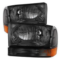 Load image into Gallery viewer, Xtune Crystal Headlights Ford Excursion (99-04) [OEM Style] Black or Chrome w/ Amber Corner Lights - Full Amber Light / Chrome Alternate Image
