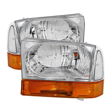 Load image into Gallery viewer, Xtune Crystal Headlights Ford Excursion (99-04) [OEM Style] Black or Chrome w/ Amber Corner Lights - Full Amber Light / Chrome Alternate Image