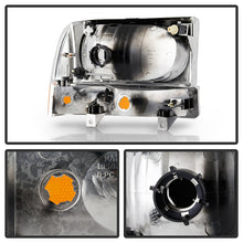 Load image into Gallery viewer, Xtune Crystal Headlights Ford Excursion (99-04) [OEM Style] Black or Chrome w/ Amber Corner Lights - Full Amber Light / Chrome Alternate Image