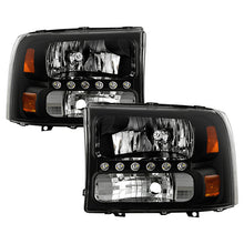 Load image into Gallery viewer, Xtune Headlights Ford Excursion (00-04) [w/ LED DRL] Black or Chrome w/ Amber Corner Lights - Black Alternate Image