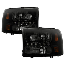 Load image into Gallery viewer, Xtune Headlights Ford F250/F350 Super Duty (99-04) [w/ LED DRL] Black or Chrome w/ Amber Corner Lights - Black Alternate Image