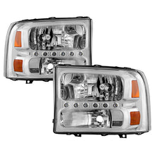Load image into Gallery viewer, Xtune Headlights Ford F250/F350 Super Duty (99-04) [w/ LED DRL] Black or Chrome w/ Amber Corner Lights - Black Alternate Image
