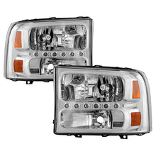 Load image into Gallery viewer, Xtune Headlights Ford Excursion (00-04) [w/ LED DRL] Black or Chrome w/ Amber Corner Lights - Black Alternate Image