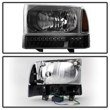 Load image into Gallery viewer, Xtune Crystal Headlights Ford Excursion (99-04) [OEM Style] Black or Chrome w/ Amber Corner Lights - Full Amber Light / Chrome Alternate Image