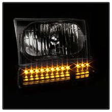 Load image into Gallery viewer, Xtune Crystal Headlights Ford Excursion (99-04) [OEM Style] Black or Chrome w/ Amber Corner Lights - Full Amber Light / Chrome Alternate Image