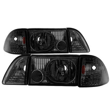 Load image into Gallery viewer, Xtune Headlights Ford Mustang (1987-1993) [OEM Style] Black or Chrome w/ Amber Corner Parking Lights - Smoked Alternate Image