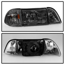 Load image into Gallery viewer, Xtune Headlights Ford Mustang (1987-1993) [OEM Style] Black or Chrome w/ Amber Corner Parking Lights - Black Alternate Image