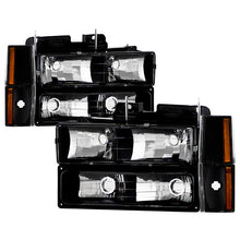 Load image into Gallery viewer, Xtune Crystal Headlights GMC Sierra (88-93) [Black / Chrome / Smoke] w/ or w/o Bumper Lights - w/o Bumber Lights / Black Alternate Image