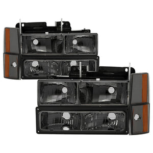 Xtune Crystal Headlights Chevy Suburban (88-93) [Black / Chrome / Smoke] w/ or w/o Bumper Lights