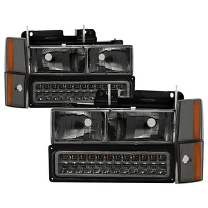 Xtune Crystal Headlights Chevy Suburban (88-93) [Black / Chrome / Smoke] w/ or w/o Bumper Lights