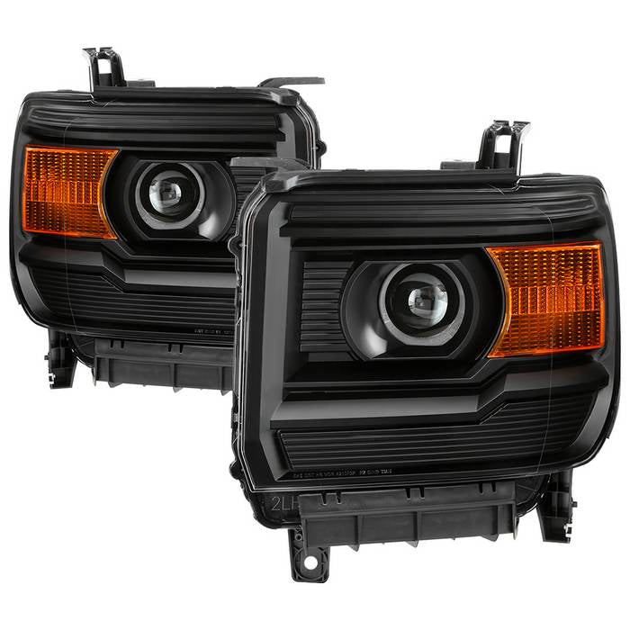 Xtune Projector Headlights GMC Sierra (2014-2019) [OEM Style - Halogen Models Only] Black