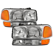 Load image into Gallery viewer, Xtune Headlights GMC Sierra (1999-2006) Chrome w/ Amber Bumper Lights Alternate Image