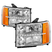 Load image into Gallery viewer, Xtune Headlights GMC Sierra (07-13) Chrome Housing with Amber Turn Signal Lights and LED DRL - Default Title Alternate Image