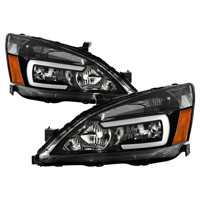 Xtune Crystal Headlights Honda Accord Coupe/Sedan (03-07) [w/ LED DRL Lights] Black or Chrome