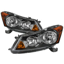 Load image into Gallery viewer, Xtune Crystal Headlights Honda Accord Sedan (08-12) Black w/ Amber Signal Lights Alternate Image