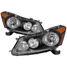 Load image into Gallery viewer, Xtune Crystal Headlights Honda Accord Sedan (08-12) Black w/ Amber Signal Lights Alternate Image