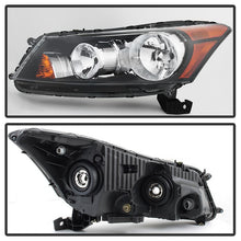 Load image into Gallery viewer, Xtune Crystal Headlights Honda Accord Sedan (08-12) [Halogen Only] Black w/ Amber Turn Signal Lights - Driver Alternate Image