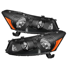 Load image into Gallery viewer, Xtune Crystal Headlights Honda Accord Sedan (08-12) Black w/ Amber Signal Lights Alternate Image