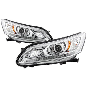 Xtune Projector Headlights Honda Accord Sedan (13-15) [OEM Style w/ DRL Lights] Black or Chrome