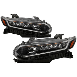 Xtune Full LED Headlights Honda Accord Sedan (18-20) [w/ LED DRL Light] Black w/ Amber Turn Signal Lights