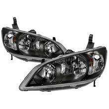 Load image into Gallery viewer, Xtune Headlights Honda Civic Coupe / Sedan (04-05) [OEM Style] Black or Chrome w/ Amber Turn Signal Lights - Black Alternate Image