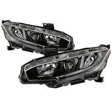 Load image into Gallery viewer, Xtune Projector Headlights Honda Civic (16-20) [w/ LED DRL Light Tube - Halogen Models Only] Chrome or Black w/ Amber Turn Signal Lights - Black Alternate Image