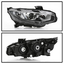 Load image into Gallery viewer, Xtune Projector Headlights Honda Civic (16-18) [Halogen Models - w/ LED DRL Light Bars] Chrome - Driver Alternate Image