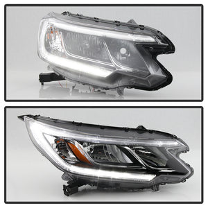 Xtune Headlights Honda CRV (15-16) [Halogen Only w/ DRL LED] Chrome w/ Amber Turn Signal Lights